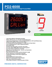 Thumbnail of document Data Sheet - PD2-6000 Helios Process Meter